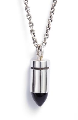 Caputo & Co. Men's Healing Bullet Pendant Necklace in Black Onyx