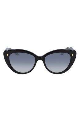 Cutler and Gross 56mm Cat Eye Sunglasses in Black/Black Gradient