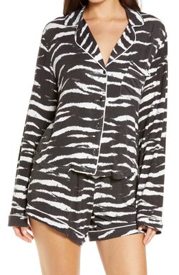 Rails Eve Short Pajamas in Black Watercolor Tiger
