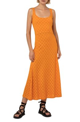 Akris Trapezoid Jacquard Stretch Silk Tank Dress in Marigold