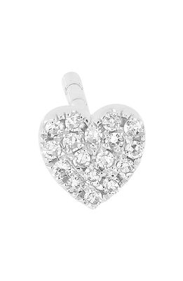 EF Collection Baby Diamond Heart Stud Earring in White Gold/Diamond