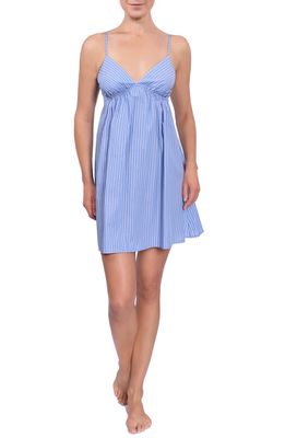 Everyday Ritual Liv Stripe Cotton Babydoll Chemise in Blue