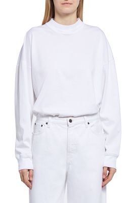 The Row Dolonas Long Sleeve Cotton Jersey Top in Optic White