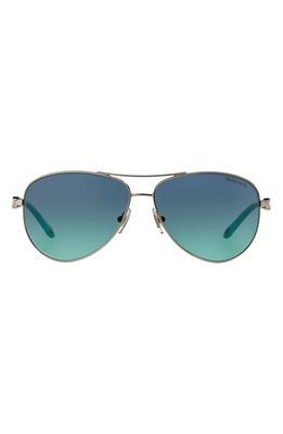 Tiffany & Co. 58mm Aviator Sunglasses in Silver/Blue Gradient