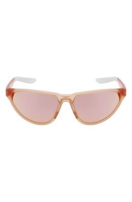 Nike Maverick Fierce 60mm Modified Cat Eye Sunglasses in Matte Washed Coral /Brown