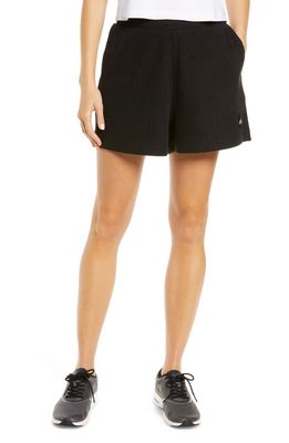 Alo Muse Ribbed Shorts in Black