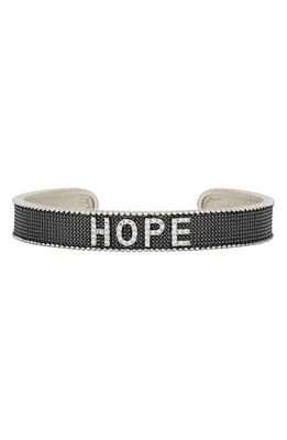 FREIDA ROTHMAN Pave Hope Cuff Bracelet in Silver And Black