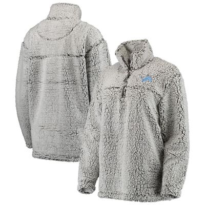 G-III 4HER BY CARL BANKS Women's Gray Detroit Lions Sherpa Quarter-Zip Pullover Jacket