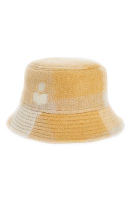 Isabel Marant Haley Check Logo Bucket Hat in Honey