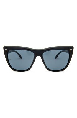 MITA SUSTAINABLE EYEWEAR 58mm Wynwood Cat Eye Sunglasses in Shiny Black/Smoke