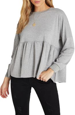 VICI Collection Babydoll Long Sleeve Knit Top in H Grey