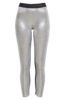 paco rabanne Shimmer Leggings in P040 Silver