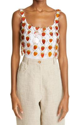 Dauphinette Strawberry Chain Mail Crop Top in Natural