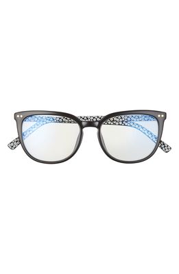 kate spade new york albi 52mm blue light blocking reading glasses in Black/Clear