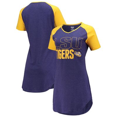 Women's Concepts Sport Purple/Gold LSU Tigers Raglan V-Neck Nightshirt