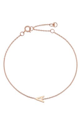 BYCHARI Initial Pendant Bracelet in 14K Rose Gold-A