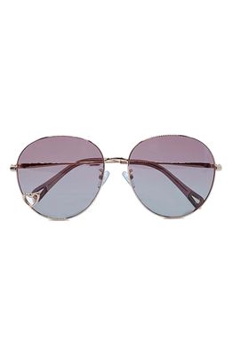Bluestone Sunshields Love 53mm Polarized Round Sunglasses in Rose Gold /Pink