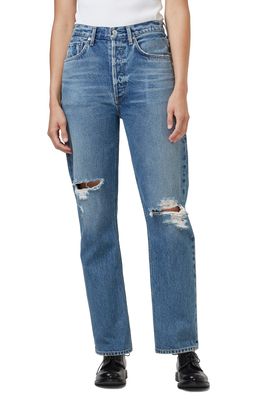 Citizens of Humanity Eva Ripped High Waist Relaxed Baggy Jeans in Punch Bowl