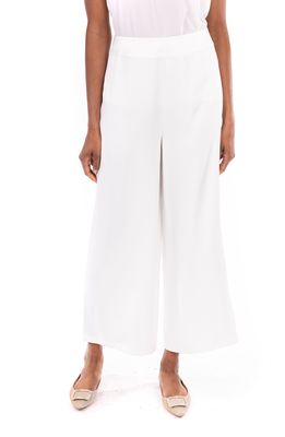 Badgley Mischka Collection Wide Leg Crop Pants in Ivory