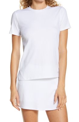 EleVen by Venus Williams Love to Love Ribbed Tennis T-Shirt in White