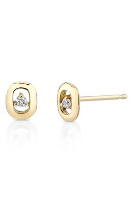 Lizzie Mandler Fine Jewelry Diamond Knife Edge Stud Earrings in Yellow Gold