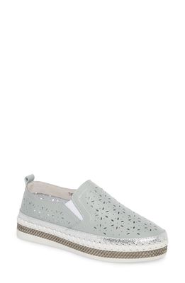 bernie mev. Perforated Slip-On Sneaker in Mint Leather