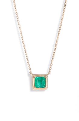 Anzie Cleo Melia Carre Green Onyx Pendant Necklace in Green Gold