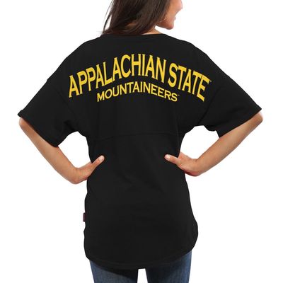 Women's Black Appalachian State Mountaineers Spirit Jersey Oversized T-Shirt