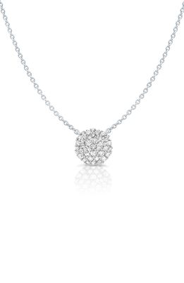 Crislu Pave Cluster Pendant Necklace in Platinum