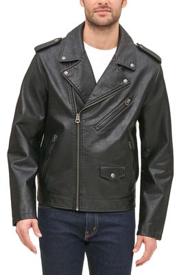 levi's Faux Leather Moto Jacket in Black
