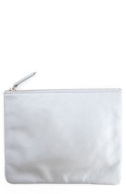 ROYCE New York Leather Travel Pouch in Silver