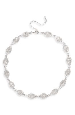 CRISTABELLE Navette Pave Necklace in Crystal/silver