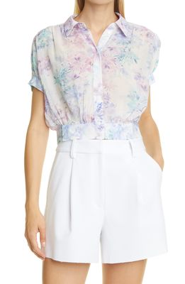 Favorite Daughter Floral Print Short Sleeve Button-Up Blouse