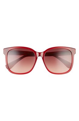 Max Mara 57mm Gradient Square Sunglasses in Red/Brown