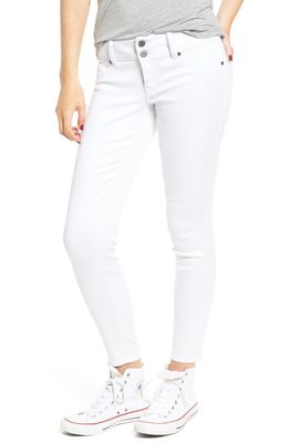 1822 Denim Double Button Skinny Jeans in White