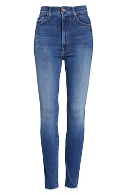 MOTHER Rail High Waist Frayed Ankle Organic Cotton Blend Skinny Jeans in High Fidelity
