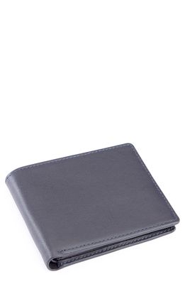 ROYCE New York RFID Leather Trifold Wallet in Navy Blue