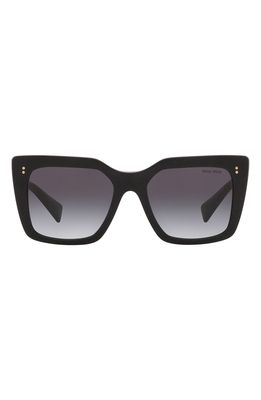 Miu Miu 53mm Square Sunglasses in Black/Grey Gradient