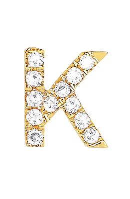 EF Collection Diamond Initial Stud Earring in 14K Yellow Gold/K