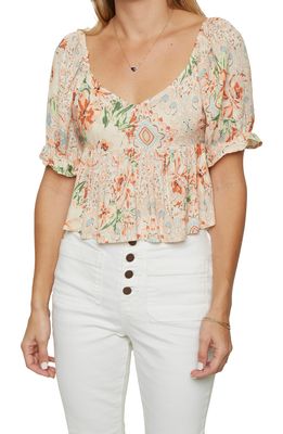 O'Neill Isabel Floral Short Sleeve Blouse in Multi Colored