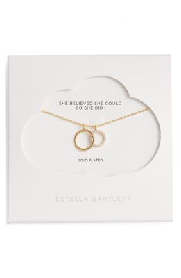 Estella Bartlett Double Circle Charm Pendant Necklace in Gold