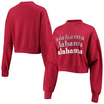 Women's chicka-d Crimson Alabama Crimson Tide Heavyweight Hailey Cropped Sweatshirt