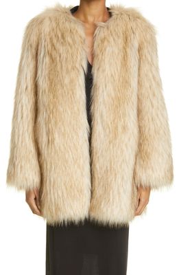 Khaite Remy Faux Fur Coat in Natural