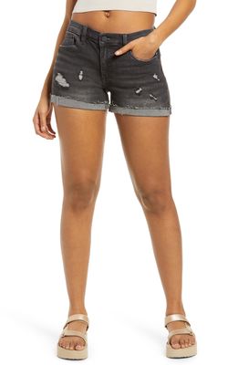 BLANKNYC Dress Down Party Washed Black Cutoff Denim Shorts in Sneak Preview