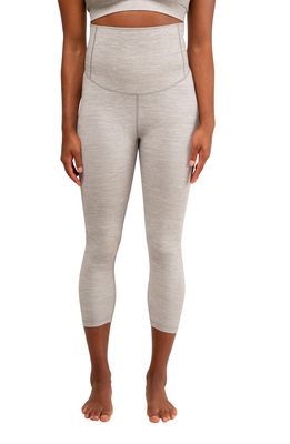 Modern Eternity Seamless Maternity Capri Leggings in Graphite Melange