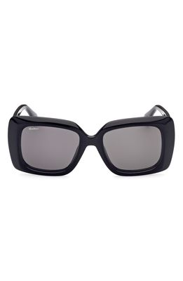 Max Mara 54mm Rectangular Sunglasses in Black/Smoke
