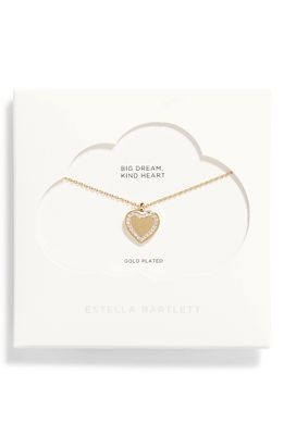Estella Bartlett Cubic Zirconia Heart Pendant Necklace in Gold