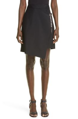 Givenchy G-Chain Asymmetrical Faux Wrap Skirt in Black