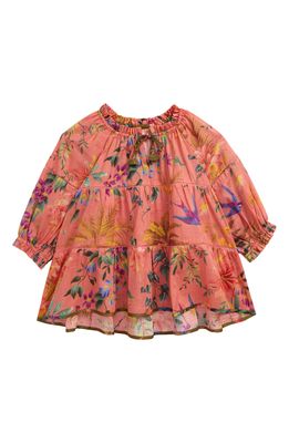 Zimmermann Kids' Tropicana Floral Tiered Cotton Top in Coral Floral