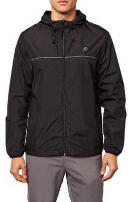 O'Neill Nomadic Packable Water Resistant Windbreaker in Black